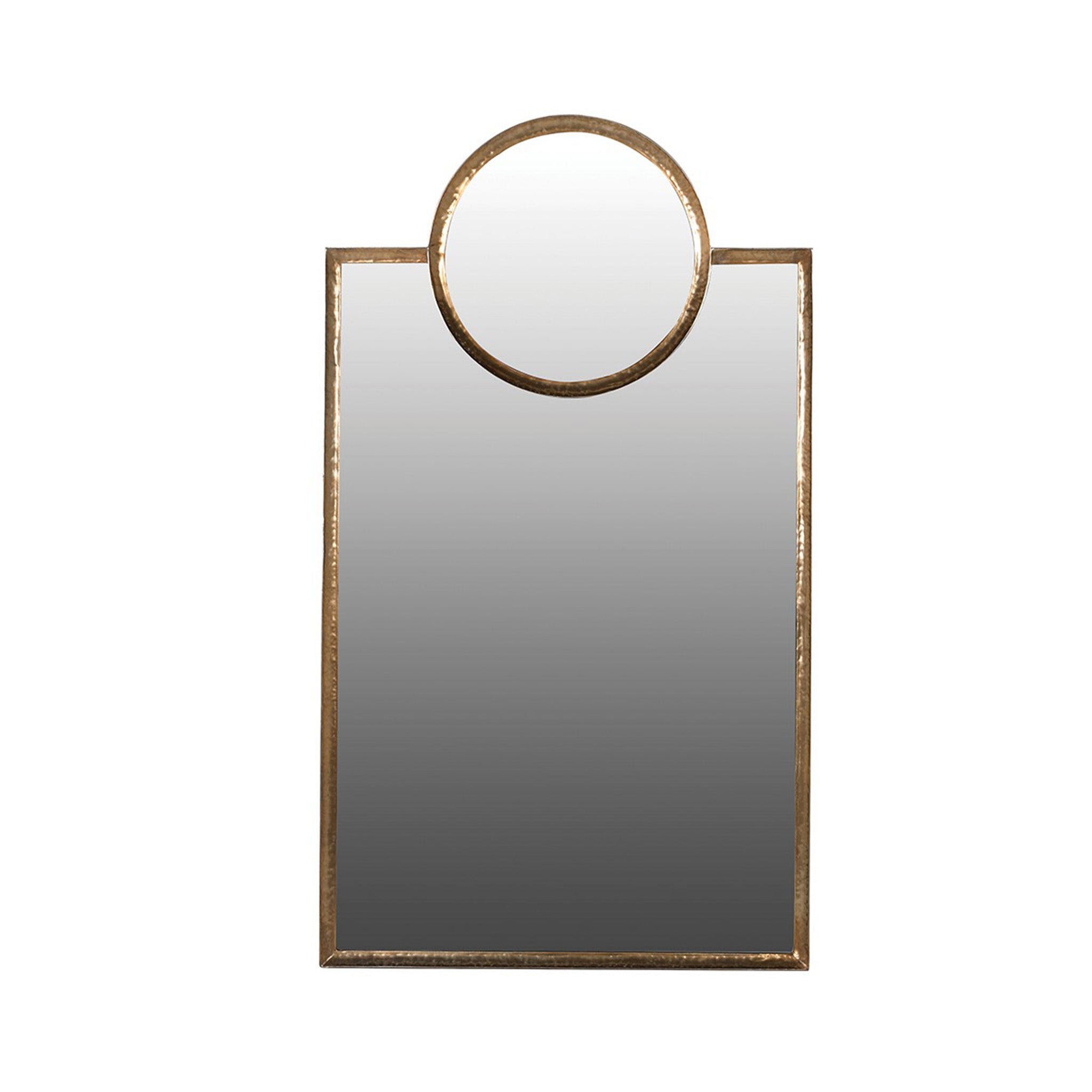 Rectangle and Circle Gold Frame Mirror